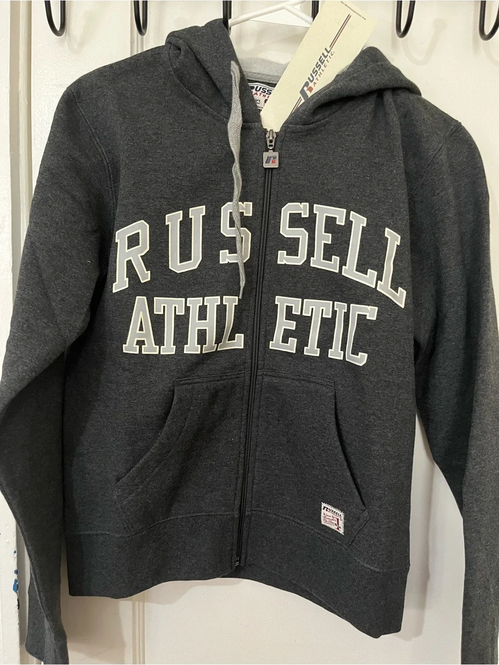Russell Athletic Dark Charcoal Full-Zip Hooded Sweatshirt